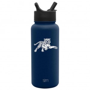 Simple Modern Collegiate with Straw Lid Water Bottles Navy | MHDQGZ087