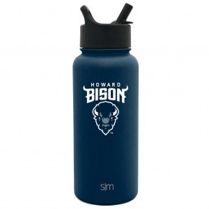 Simple Modern Collegiate with Straw Lid Water Bottles Indigo | BFTSPY736