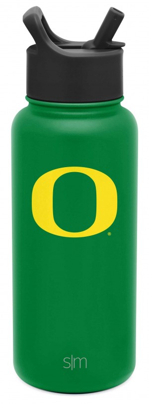 Simple Modern Collegiate with Straw Lid Water Bottles Green | CTXDMQ918