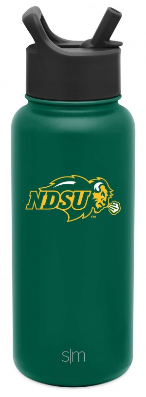 Simple Modern Collegiate with Straw Lid Water Bottles Green | SULRKM829