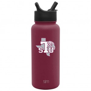 Simple Modern Collegiate with Straw Lid Water Bottles Burgundy | XTYUJI428