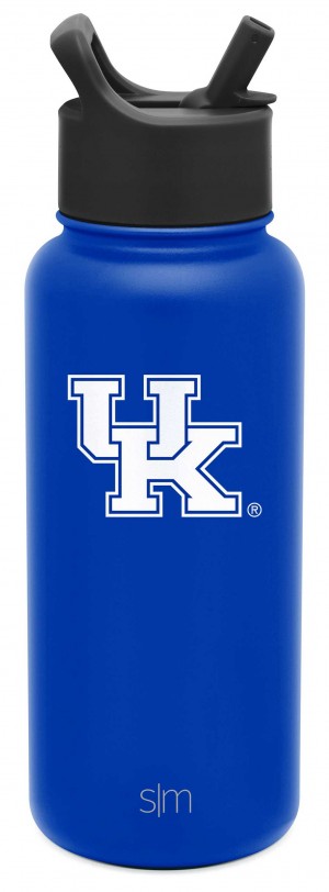 Simple Modern Collegiate with Straw Lid Water Bottles Blue | AZEKIL957