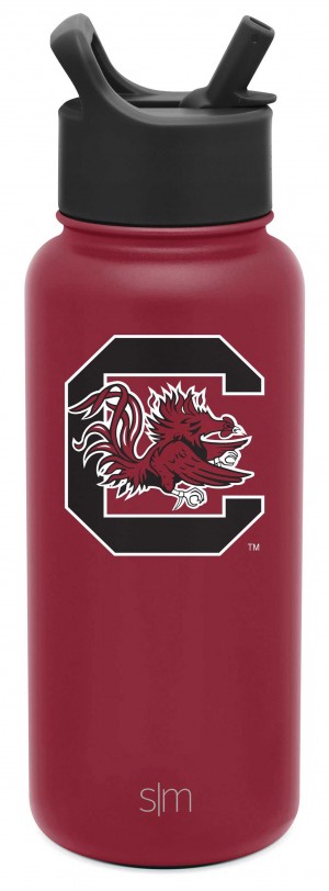 Simple Modern Collegiate with Straw Lid Water Bottles Red | SMRQEK486