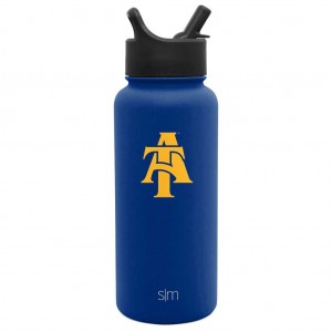 Simple Modern Collegiate with Straw Lid Water Bottles Red | XQBUPR923