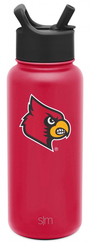 Simple Modern Collegiate with Straw Lid Water Bottles Red | VRZYQL450