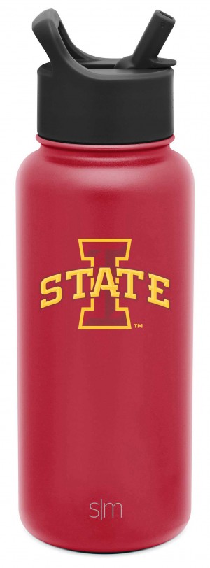 Simple Modern Collegiate with Straw Lid Water Bottles Red | XDHLQK402