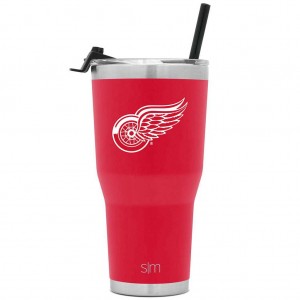Simple Modern Cruiser Insulated Tumbler with Flip Lid and Straw Water Bottles Red | NVZMJE943