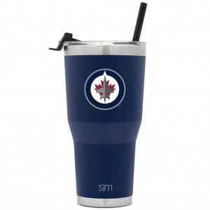 Simple Modern Cruiser Insulated Tumbler with Flip Lid and Straw Water Bottles Navy | TMKVUZ243
