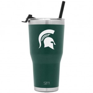 Simple Modern Cruiser with Flip Lid and Straw Water Bottles Obsidian Green | OKDHSN437