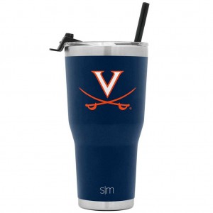 Simple Modern Cruiser with Flip Lid and Straw Water Bottles Navy | SCNKJD752