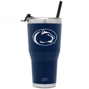 Simple Modern Cruiser with Flip Lid and Straw Water Bottles Navy | YEUBOT594