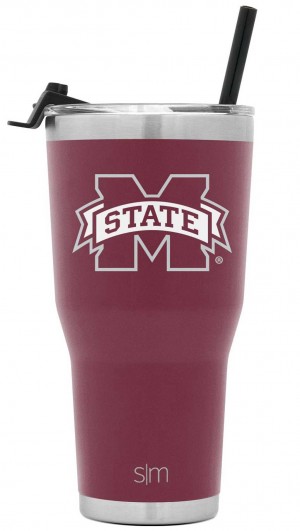 Simple Modern Cruiser with Flip Lid and Straw Water Bottles Burgundy | SQONKP146