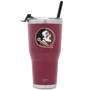 Simple Modern Cruiser with Flip Lid and Straw Water Bottles Burgundy | YHFAOG058