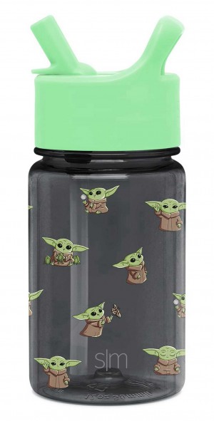 Simple Modern Plastic Water Bottle with Straw Lid Water Bottles Black | ZVDRUQ653