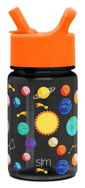 Simple Modern Plastic Water Bottle with Straw Lid Water Bottles Black | KLUSDI728