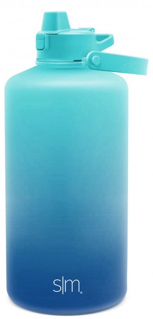 Simple Modern Plastic With Simple Flip Silicone Straw Lid Water Bottles Light Mint | QELNRB906