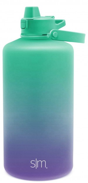 Simple Modern Plastic With Simple Flip Silicone Straw Lid Water Bottles Light Green | JHMKOE398