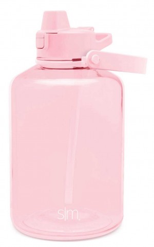 Simple Modern Plastic With Simple Flip Silicone Straw Lid Water Bottles Pink | SZXOWK152