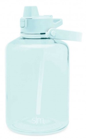 Simple Modern Plastic With Simple Flip Silicone Straw Lid Water Bottles Light Blue | XYSBGO097