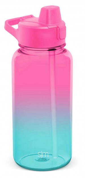 Simple Modern Plastic With Simple Flip Silicone Straw Lid Water Bottles Multicolor | GQWHYM759