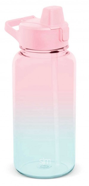 Simple Modern Plastic With Simple Flip Silicone Straw Lid Water Bottles Multicolor | SLIDBM913