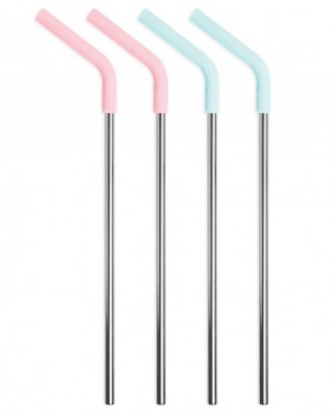 Simple Modern Stainless Steel Reusable Straws with Silicone Tips Replacement Straws Multicolor | ULEAQP642