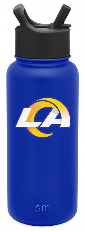 Simple Modern Summit Insulated Water Bottle with Straw Lid Water Bottles Blue | ZBJEMQ893