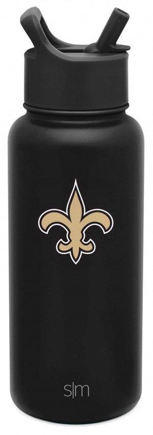 Simple Modern Summit Insulated Water Bottle with Straw Lid Water Bottles Black | FSURNY158