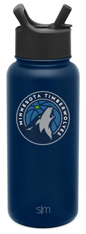 Simple Modern Summit Water Bottle with Straw Lid Water Bottles Navy | ZNBSTU678