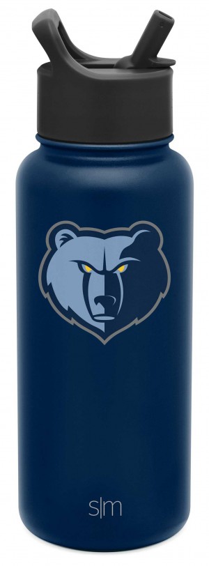 Simple Modern Summit Water Bottle with Straw Lid Water Bottles Navy | ZMEUTW185