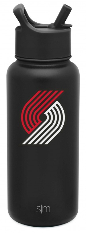 Simple Modern Summit Water Bottle with Straw Lid Water Bottles Black | JZFGBW925