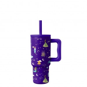 Simple Modern Tumbler with Silicone Straw Lid Water Bottles Purple | UZAYWK795