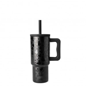 Simple Modern Tumbler with Silicone Straw Lid Water Bottles Black | MQZAYI751
