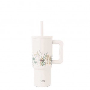 Simple Modern Tumbler with Silicone Straw Lid Water Bottles Beige | CRAQMG609