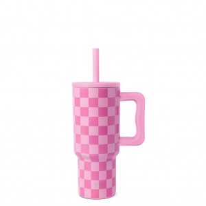 Simple Modern Tumbler with Silicone Straw Lid Water Bottles Pink | DROWUS589