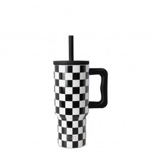 Simple Modern Tumbler with Silicone Straw Lid Water Bottles Black White | RPQUXE192