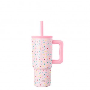 Simple Modern Tumbler with Silicone Straw Lid Water Bottles Rose Pink | UMTCQI460