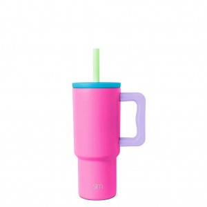 Simple Modern Tumbler with Silicone Straw Lid Water Bottles Pink | JAVINK054
