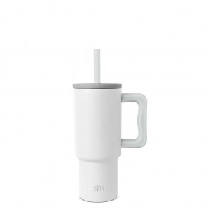 Simple Modern Tumbler with Silicone Straw Lid Water Bottles Grey | ALFEHP817