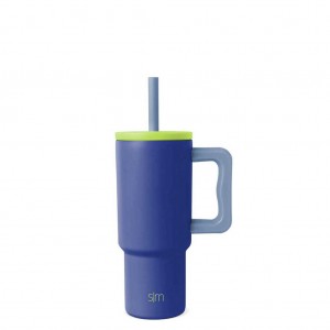 Simple Modern Tumbler with Silicone Straw Lid Water Bottles Blue | VJNKAD805