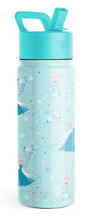 Simple Modern Water Bottle with Straw Lid Water Bottles Turquoise | DTAYMZ352