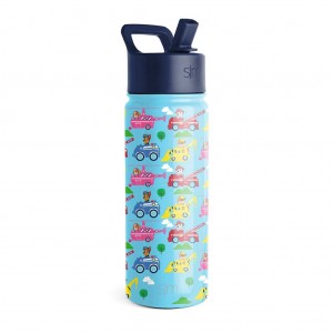 Simple Modern Water Bottle with Straw Lid Water Bottles Light Blue | TXNMZH768