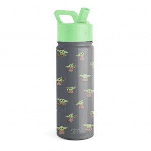Simple Modern Water Bottle with Straw Lid Water Bottles Dark Grey | CABPWE571
