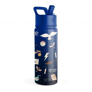 Simple Modern Water Bottle with Straw Lid Water Bottles Blue | GJUSKP907