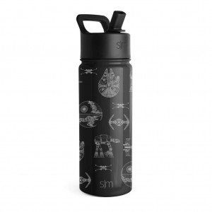 Simple Modern Water Bottle with Straw Lid Water Bottles Black | KBJHQZ526