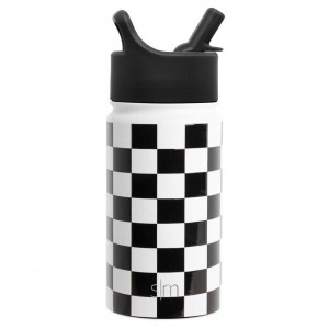 Simple Modern Water Bottle with Straw Lid Water Bottles Black / White | JPOIQS578