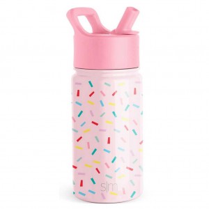 Simple Modern Water Bottle with Straw Lid Water Bottles Rose Pink | HFJGZD365