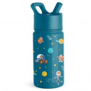 Simple Modern Water Bottle with Straw Lid Water Bottles Peacock Blue | VQTWEN068