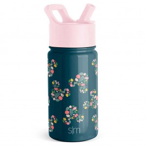 Simple Modern Water Bottle with Straw Lid Water Bottles Obsidian Green | CVEUKM215