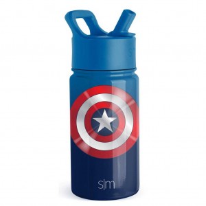 Simple Modern Water Bottle with Straw Lid Water Bottles Navy | LKTRJH812